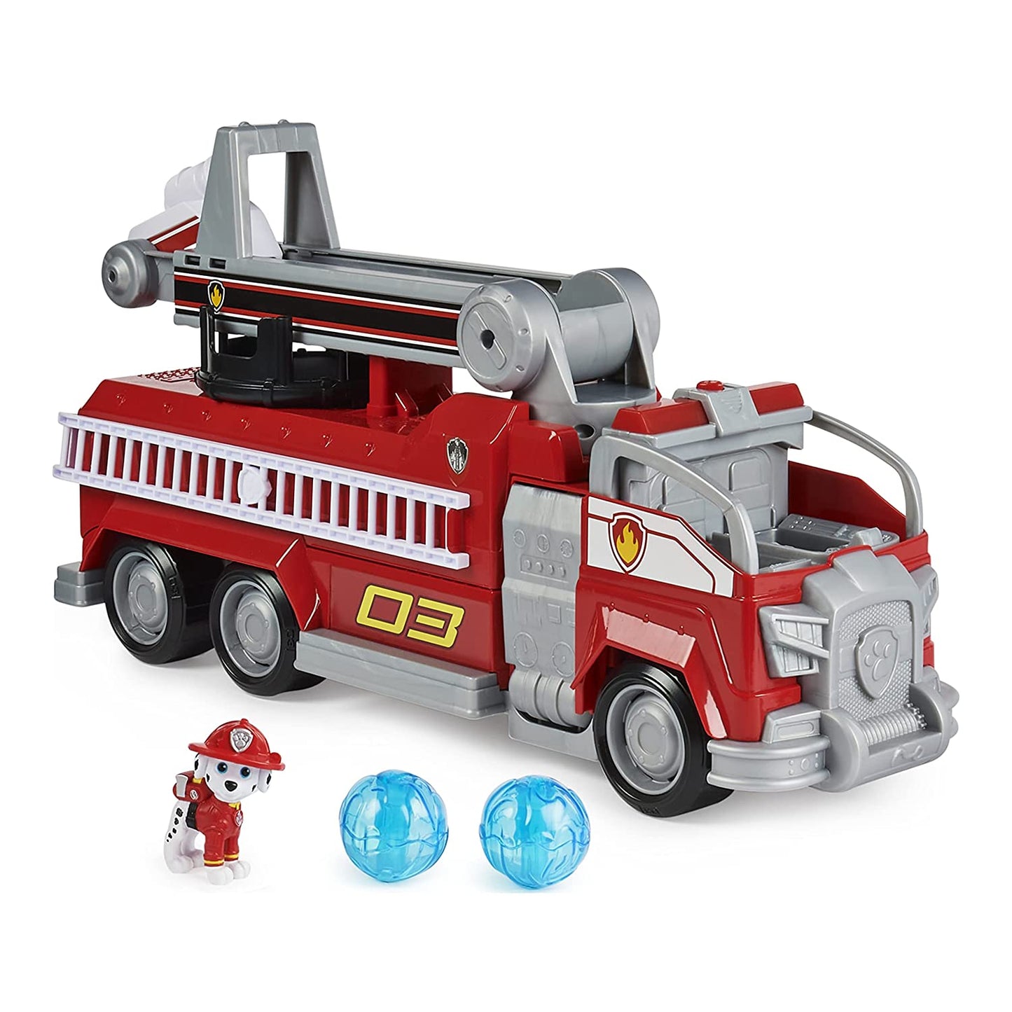 Paw Patrol Marshall’s Transforming Movie City Fire Truck with Extending Ladder, Lights, Sounds and Action Figure Toy|Roleplay Toy|Vehicle Set|Best Gift For Kids