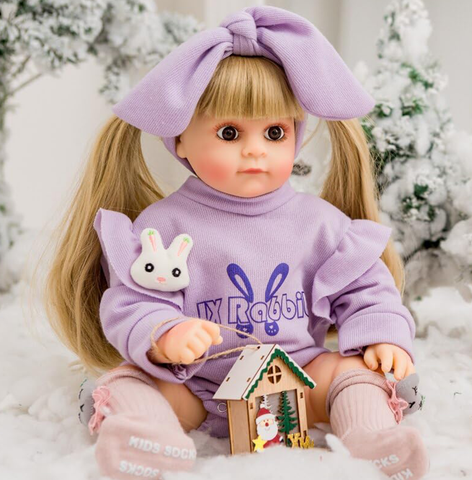 Toys Uncle Reborn Baby Doll Girl 22 Inch Soft Lifelike Girl Doll, Silicone Realistic Baby Doll Twila