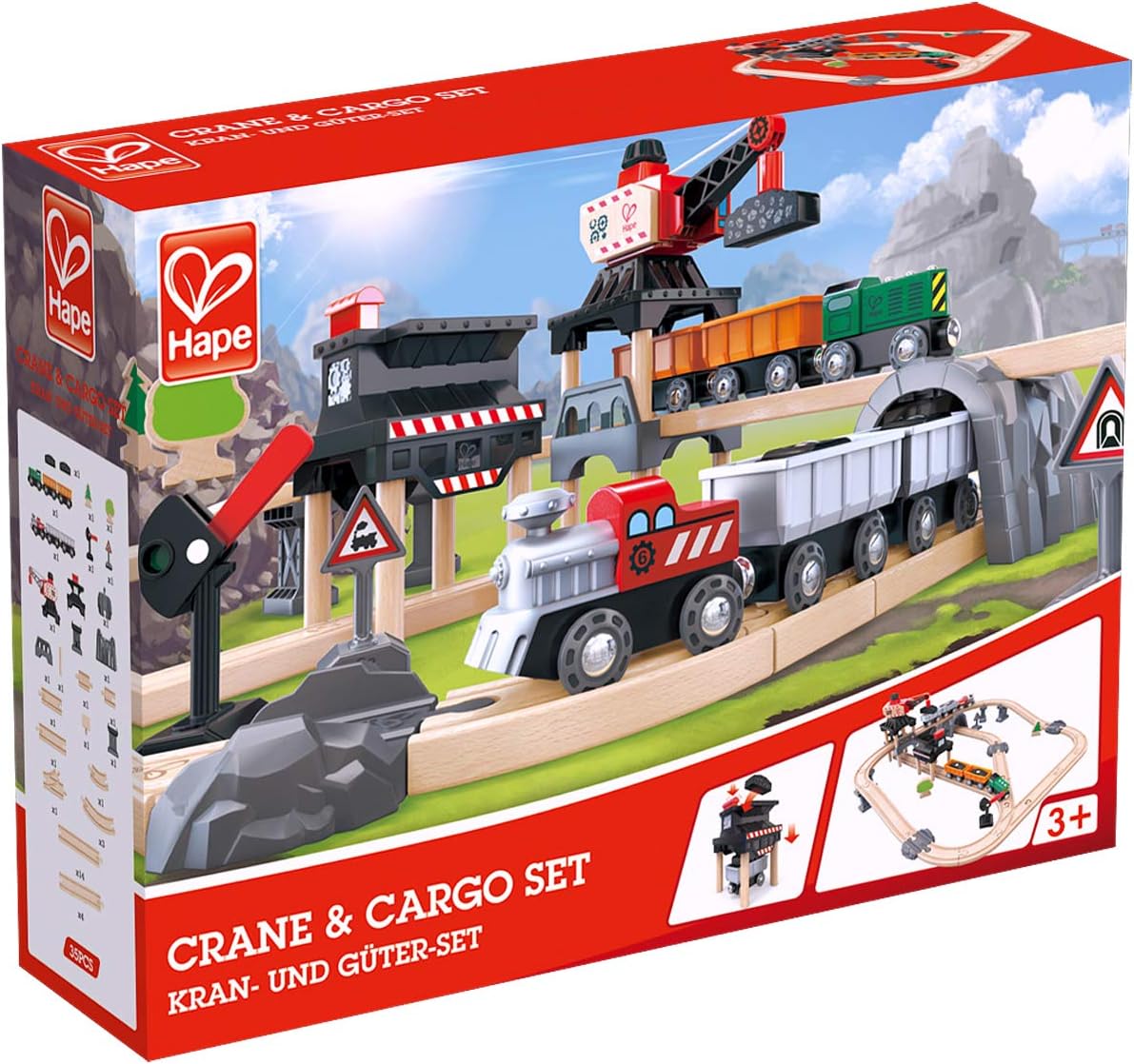 Hape Crane and Cargo Train Set