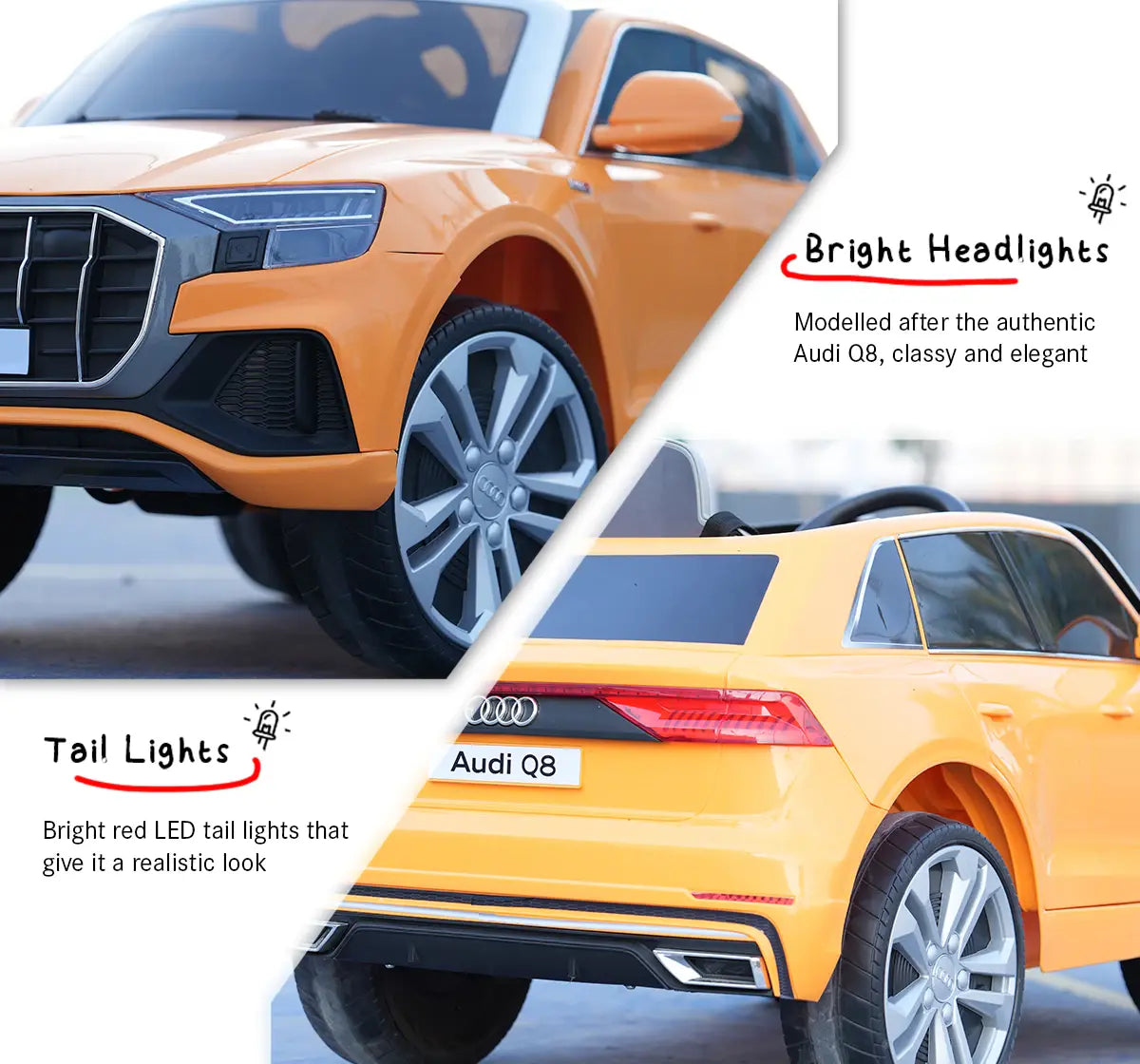 EMotorad AUDI Q8 Kids Ride On CAR (Orange)