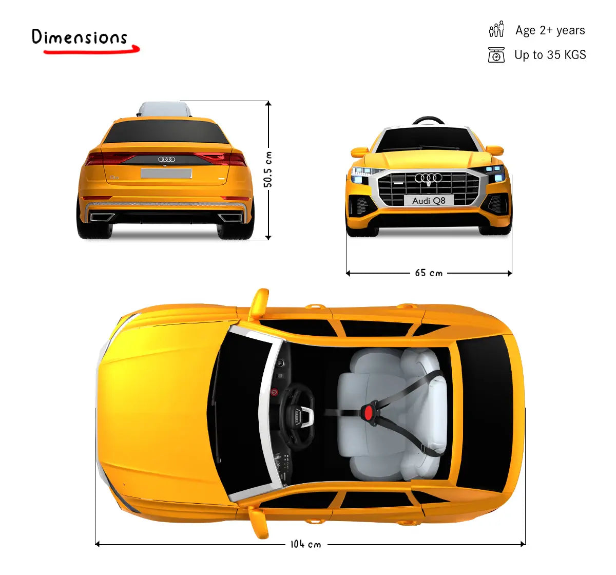 EMotorad AUDI Q8 Kids Ride On CAR (Orange)