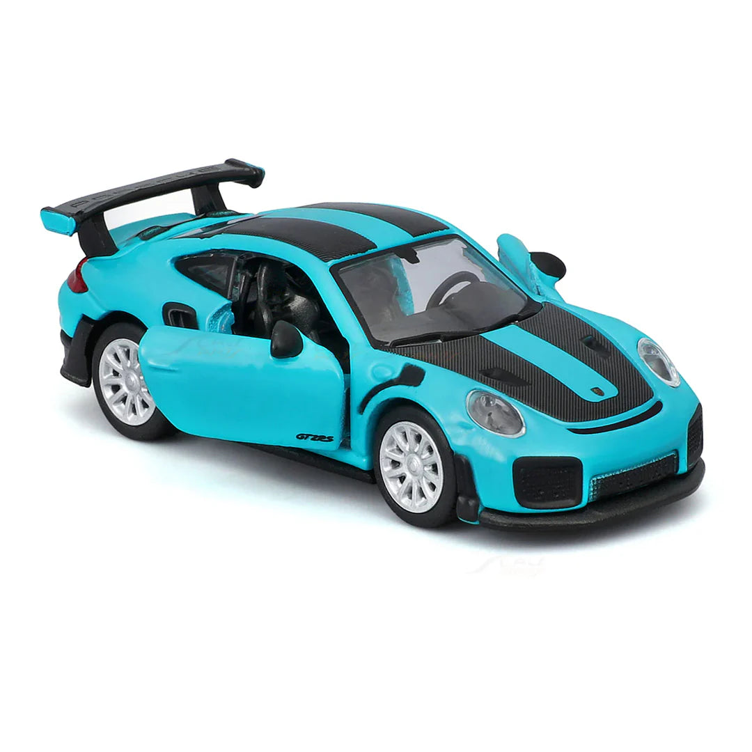 Maisto Porsche 911 GT2 RS Blue w/ Carbon Stripes – 1:64 Scale Speed Icons | Licensed Die‑Cast Supercar Model