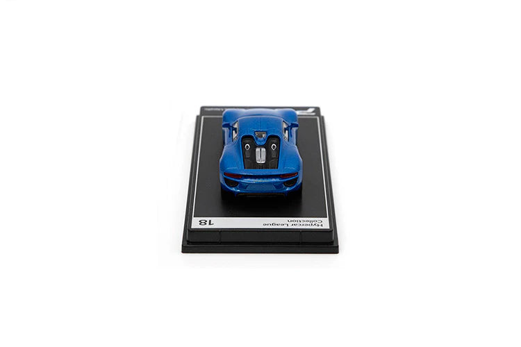 PosterCars 1:64 Porsche 918 Spyder – Sapphire Blue Metallic | Hypercar League Diecast Model for Collectors