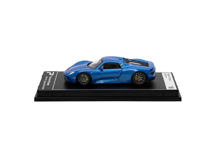 PosterCars 1:64 Porsche 918 Spyder – Sapphire Blue Metallic | Hypercar League Diecast Model for Collectors
