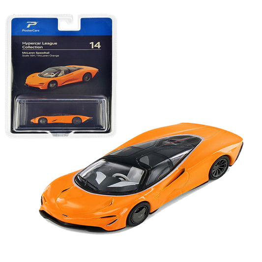 PosterCars 1:64 McLaren Speedtail – McLaren Orange | Hypercar League Collection No.14 Diecast Model