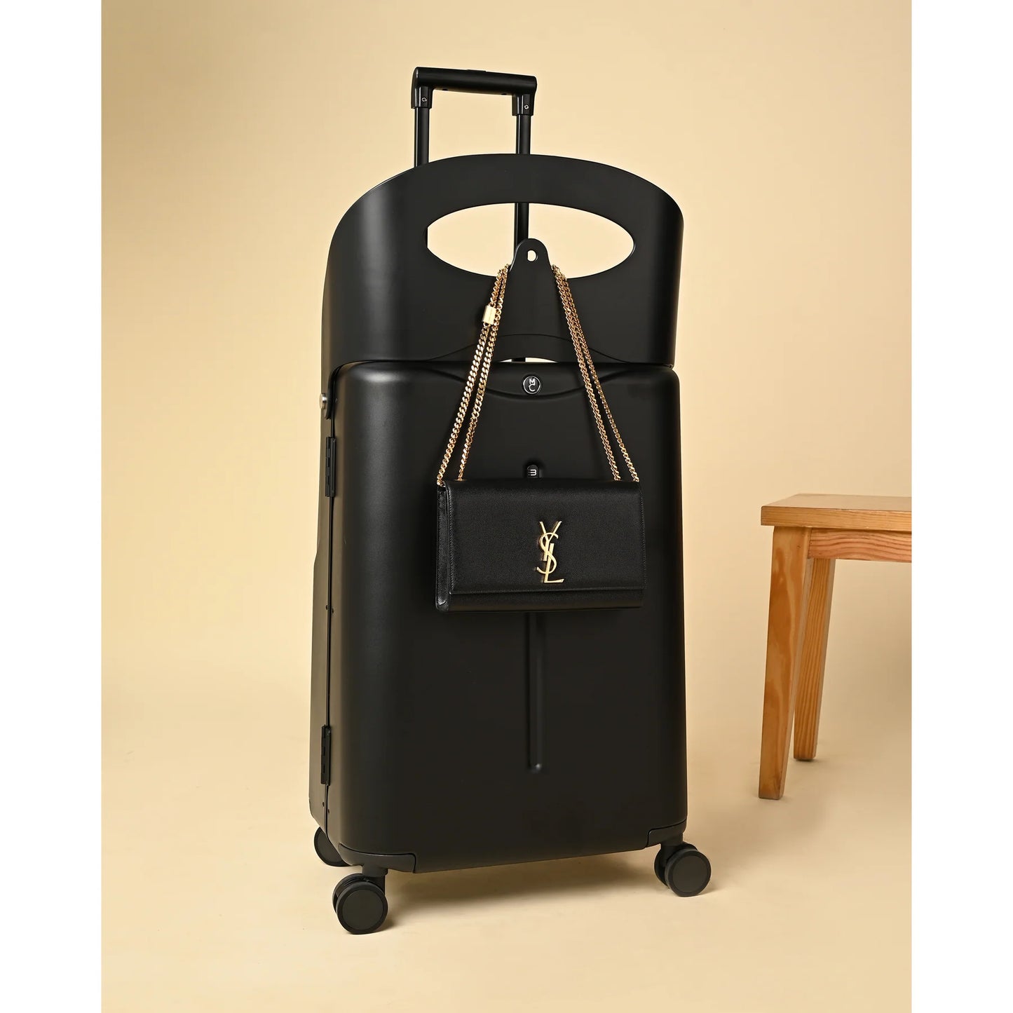 MIAMILY MIDNIGHT BLACK RIDE-ON TROLLEY CHECK-IN LUGGAGE 24 INCHES
