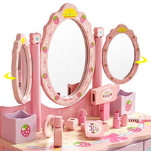 Toys Uncle , Kids Dressing Table | Kids Classic Vanity Table and Stool Set with Mirror | Imagination Inspiring Hand Crafted & Hand Painted Details Non-Toxic