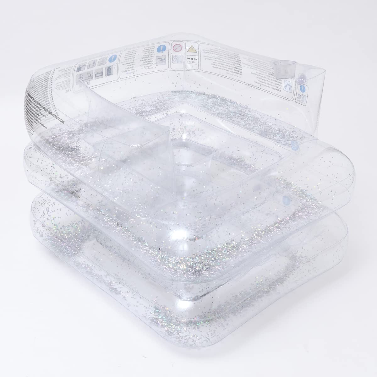 SUNNYLiFE Transparent Color Inflatable Glitter Lilo Chair