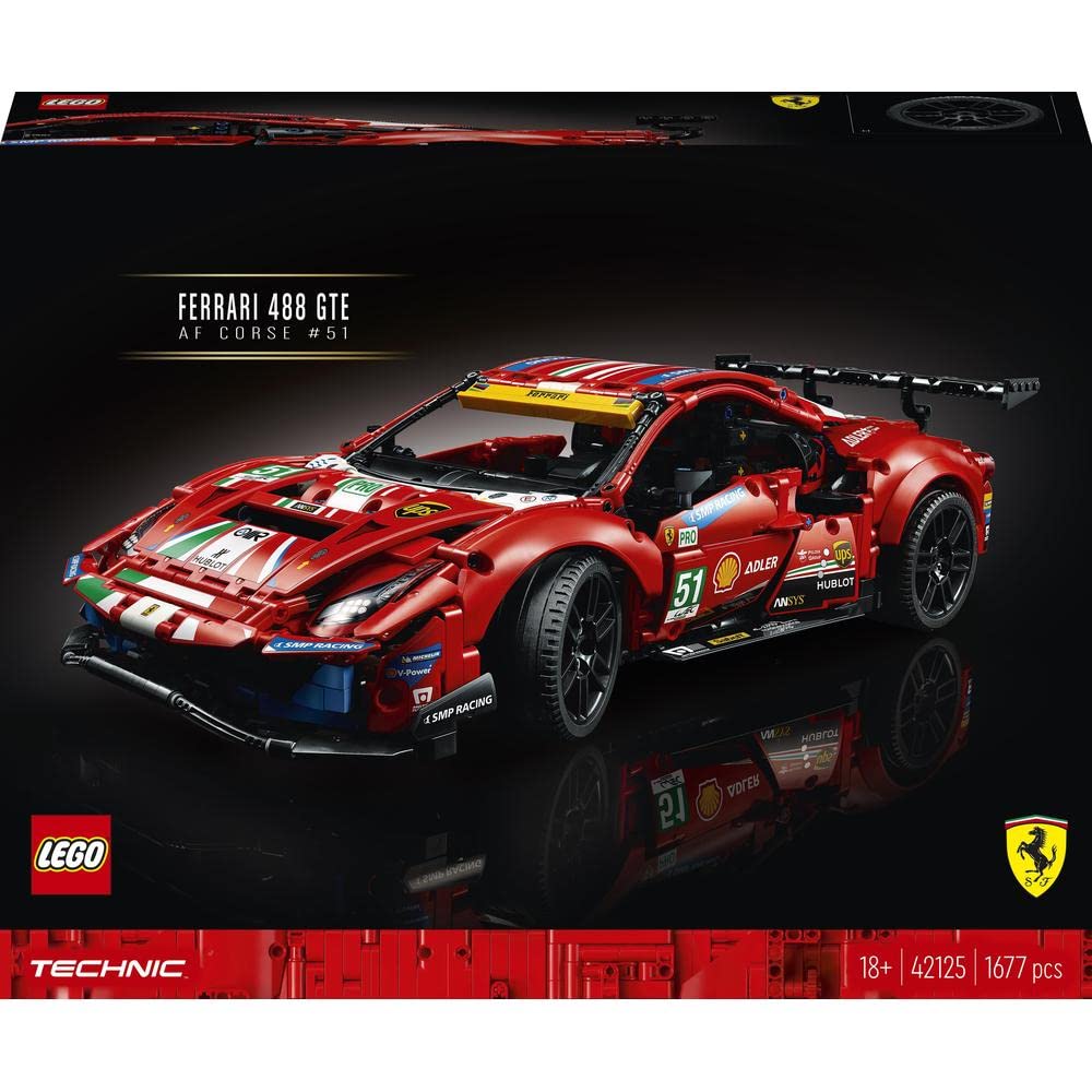 LEGO Ferrari 488 GTE �AF Corse #51� V29 Building Blocks and Above Multicolor 42125