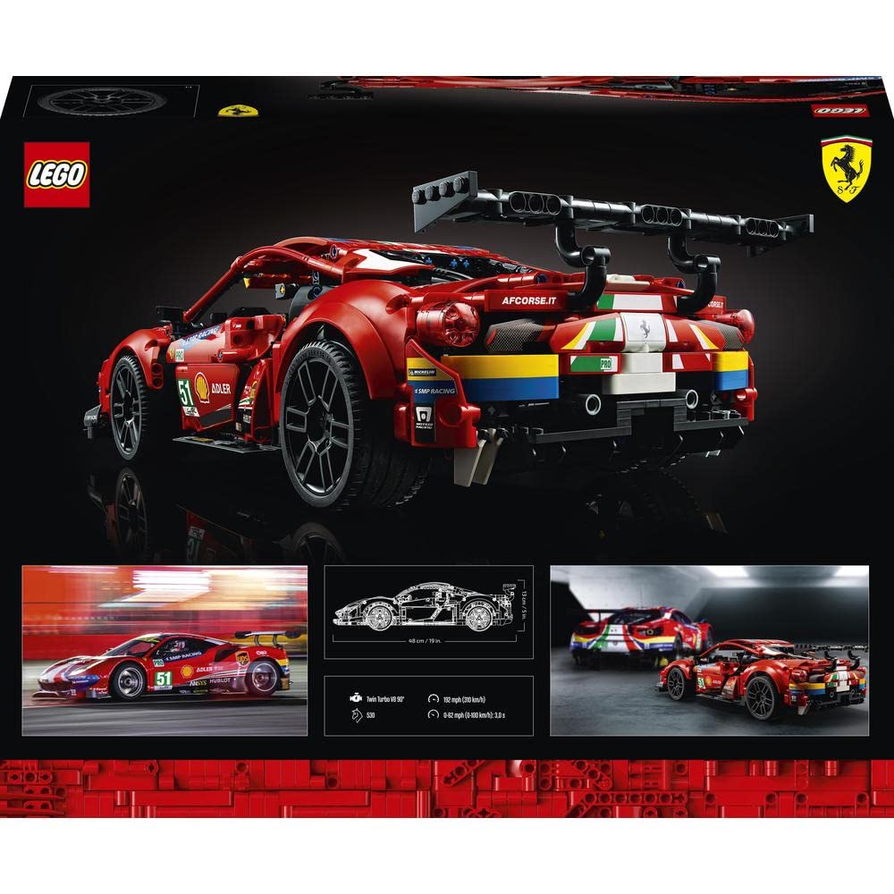 LEGO Ferrari 488 GTE �AF Corse #51� V29 Building Blocks and Above Multicolor 42125