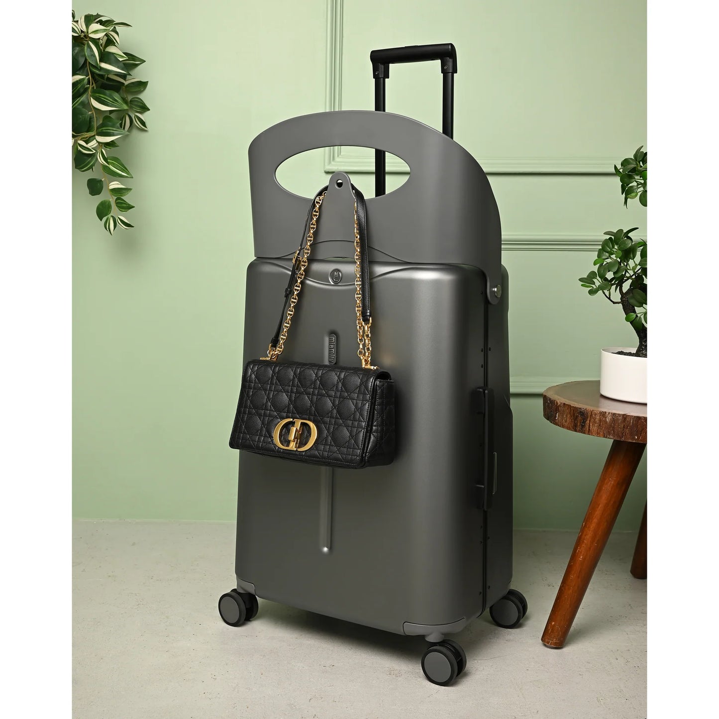 MIAMILY CHARCOAL GREY RIDE-ON TROLLEY CHECK-IN LUGGAGE 24 INCHES