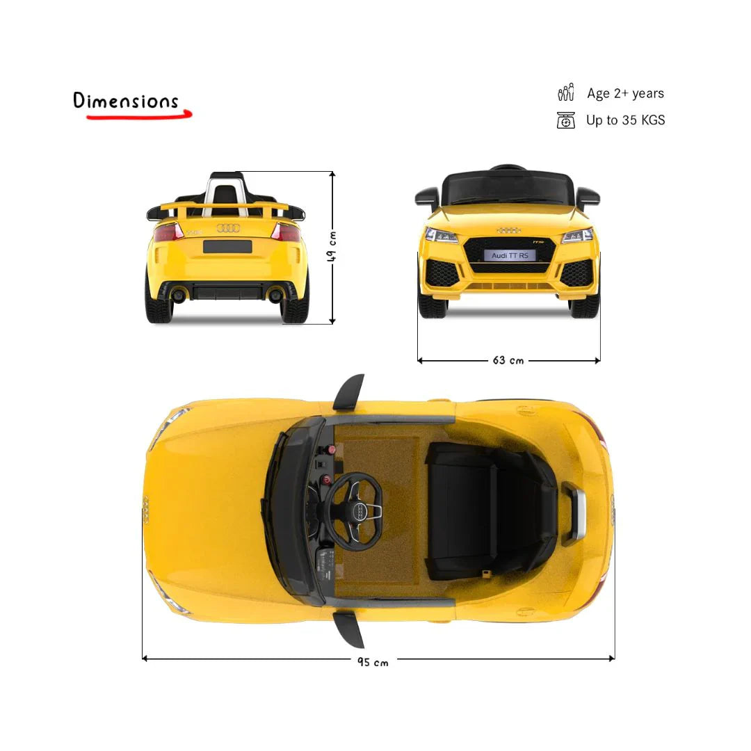 Emotorarad: AUDI TT RS Ride-On Car for Kids- (Yellow)
