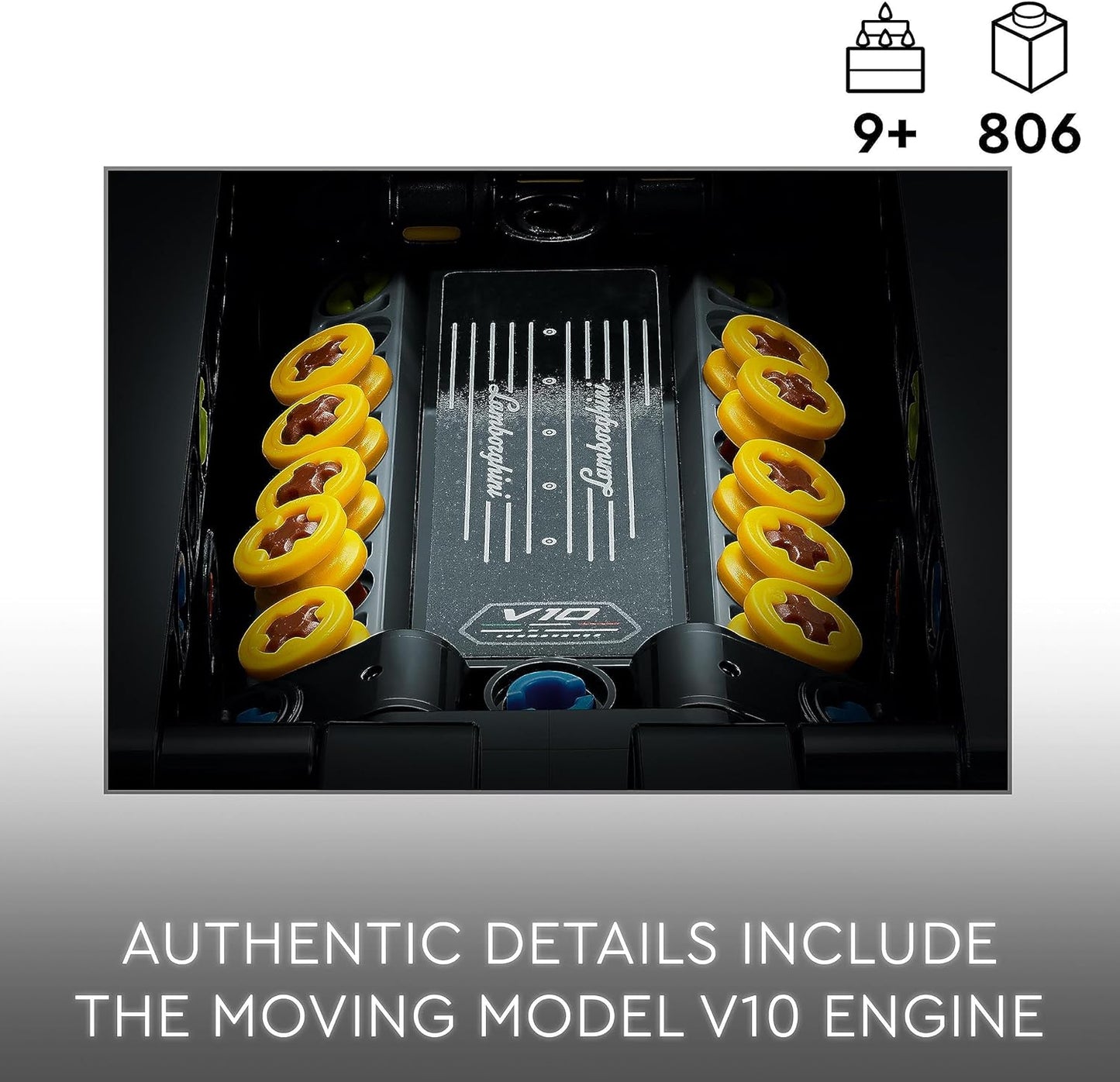 LEGO Technic Lamborghini Huracán Tecnica Toy Car Model Kit, Racing Car Building Set for Kids, Boys, Girls and Motor Sport Fans, Collectible Gift Idea 42161