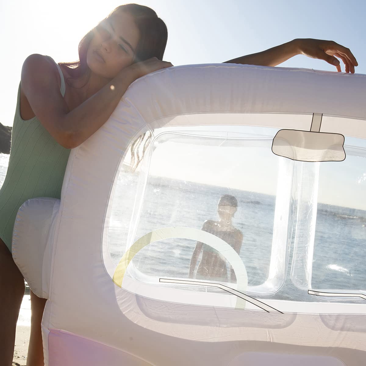 SUNNYLiFE Ombre Color Inflatable Luxe Lie-On Float Camper