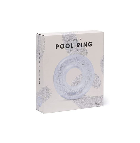 SUNNYLiFE Transparent Inflatable Pool Ring Glitter