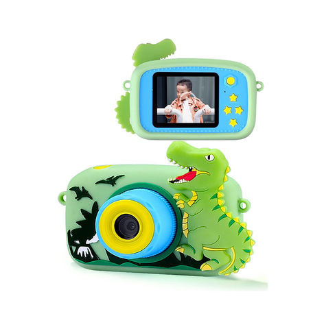 Toys Uncle Digital Video Camera for Kids with Protective Silicone Cover with inbuilt Games (Dinosaur 2)