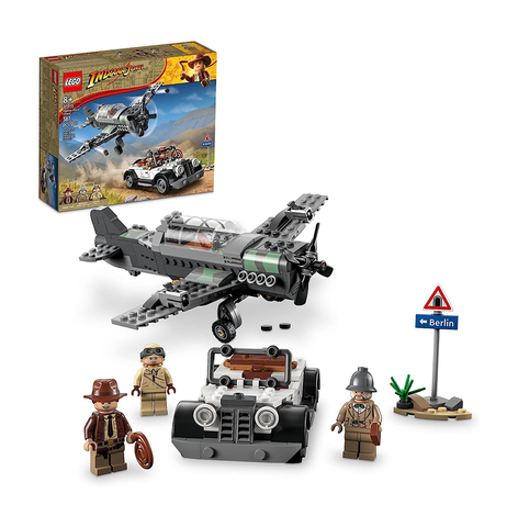 LEGO Indiana Jones and the Last Crusade Fighter Plane Chase 77012 Building Set, Featuring a Buildable Car and Airplane Toy, 3 Minifigures Including Indiana Jones, Birthday Gift for Kids 8-12 Years Old