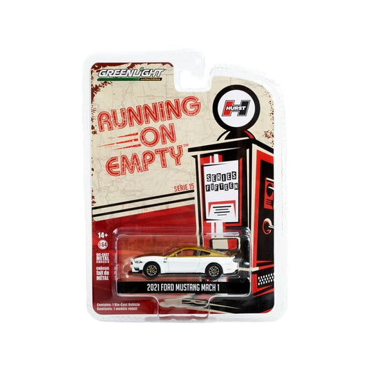 Greenlight Running on Empty – 2021 Ford Mustang Mach 1 (Hurst Livery, Series 15) 1:64 Scale Die-Cast Car