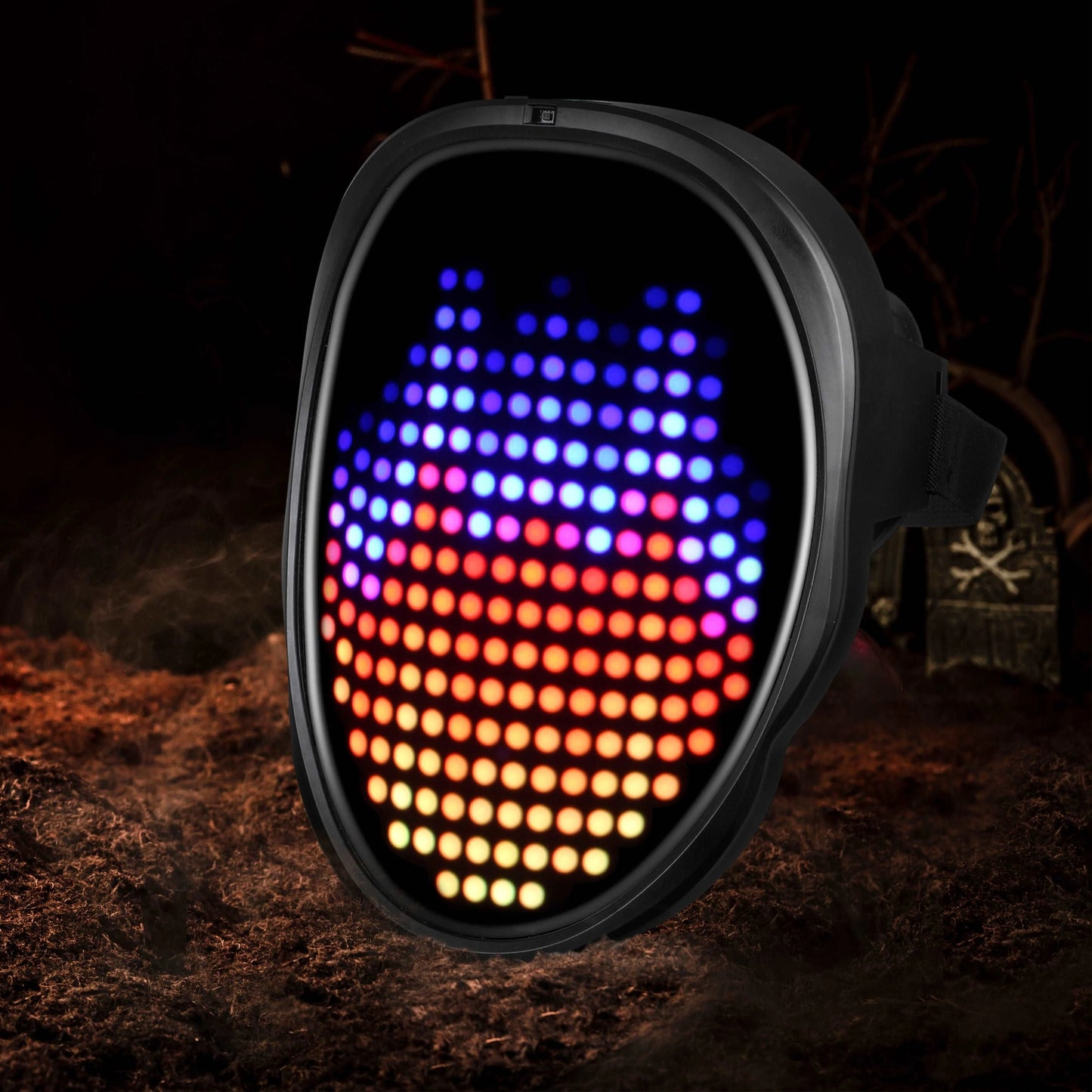 Hookaba: Enigma Eyes-App Controlled-Unisex Adult LED Mask for Halloween, Birthday Party,Wedding Party, DJ night, Live Concert,Stage Performance