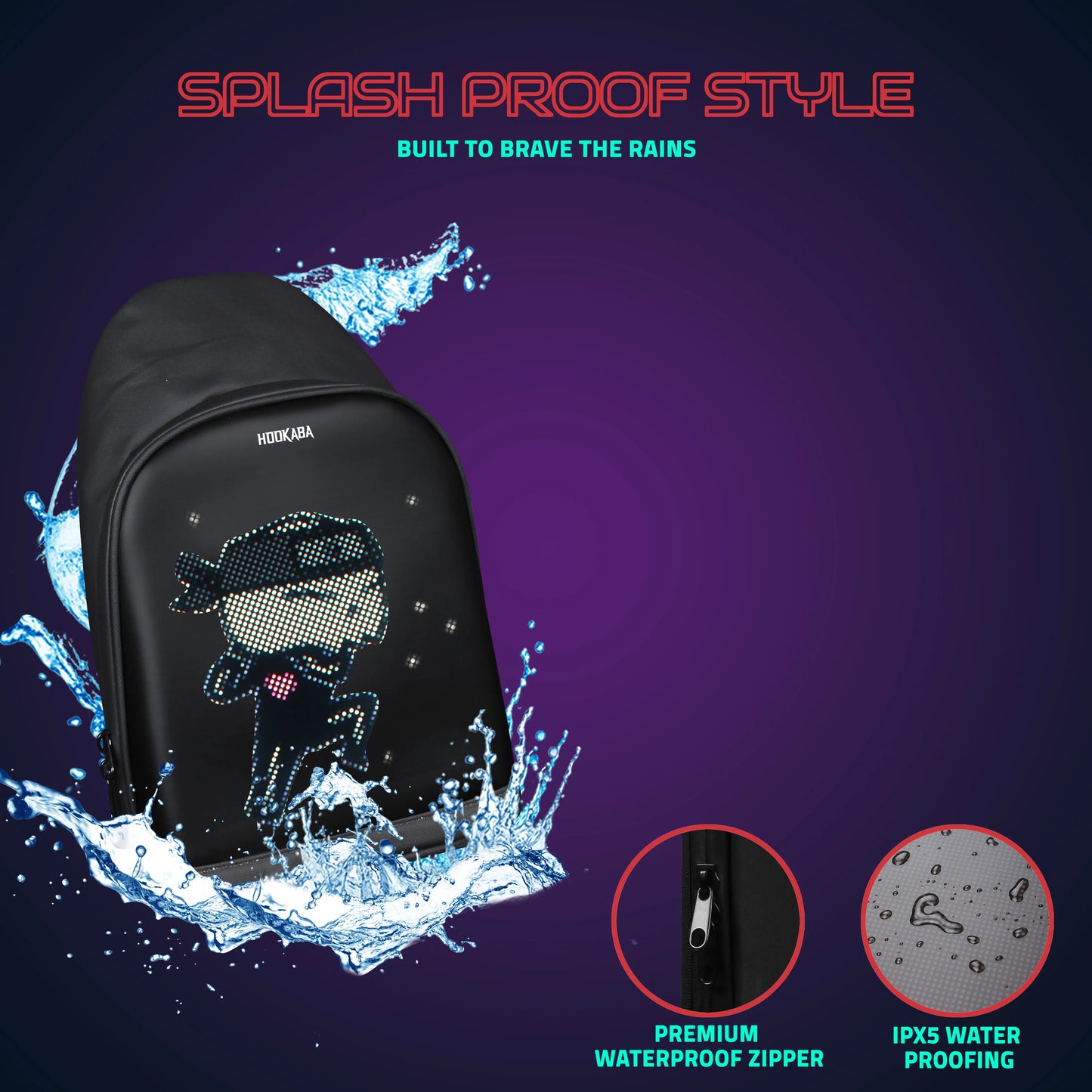 HOOKABA LED SLING BAG , | Smart Pixel Display Bag | App Controlled, USB charge, Programmable Screen & Water Resistant