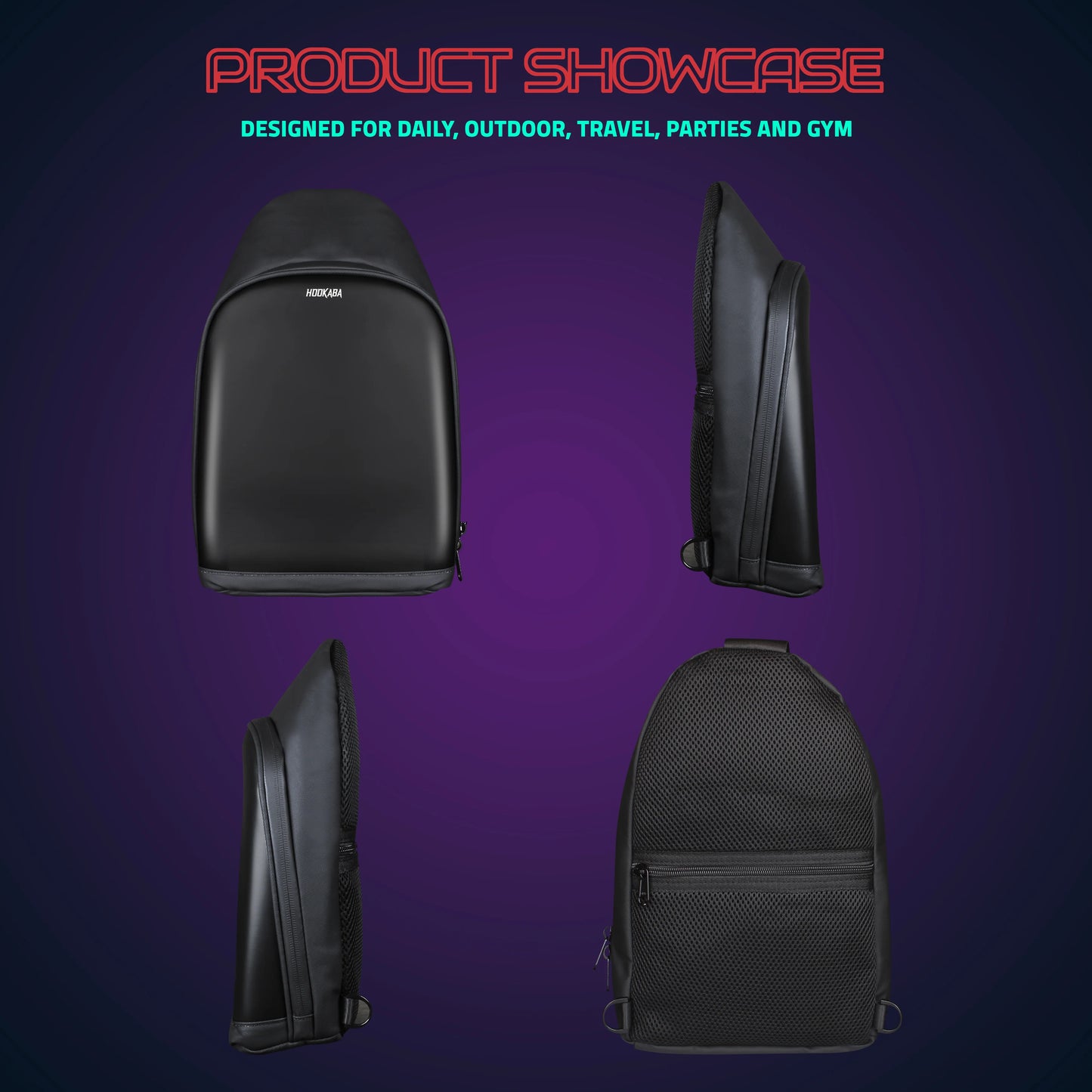 HOOKABA LED SLING BAG , | Smart Pixel Display Bag | App Controlled, USB charge, Programmable Screen & Water Resistant