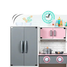 Role Play Wooden Large Pink Pretend Play Kitchen Cooking Toys With Refrigerator Stove