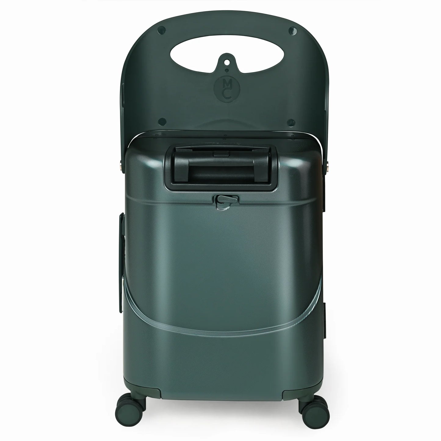 MIAMILY FOREST GREEN RIDE-ON TROLLEY CARRY-ON LUGGAGE 18 INCHES