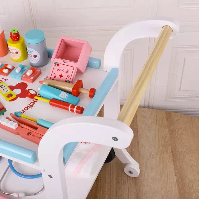 WOODEN DOCTOR TROLLEY