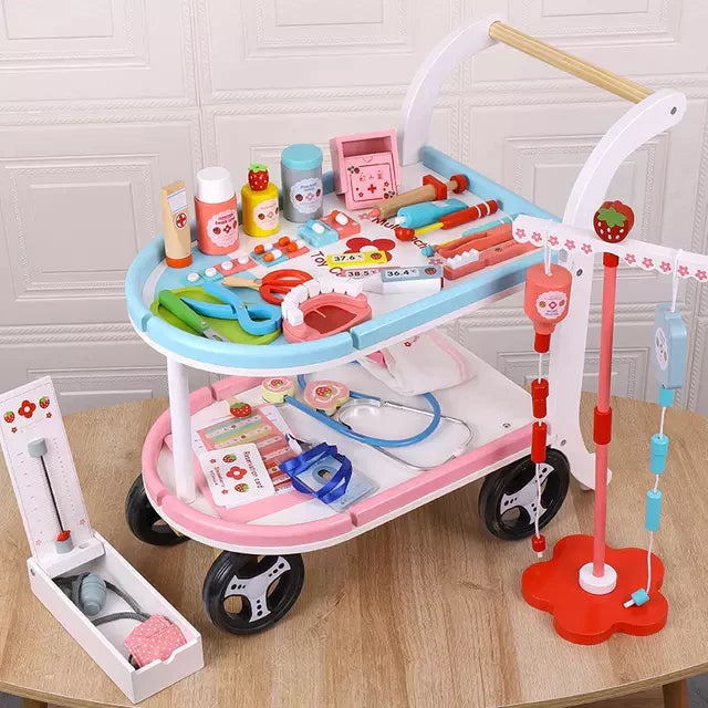 WOODEN DOCTOR TROLLEY