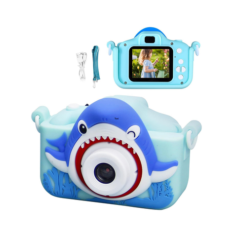 Toys Uncle Digital Video Camera for Kids with Protective Silicone Cover with inbuilt Games (SHARK)