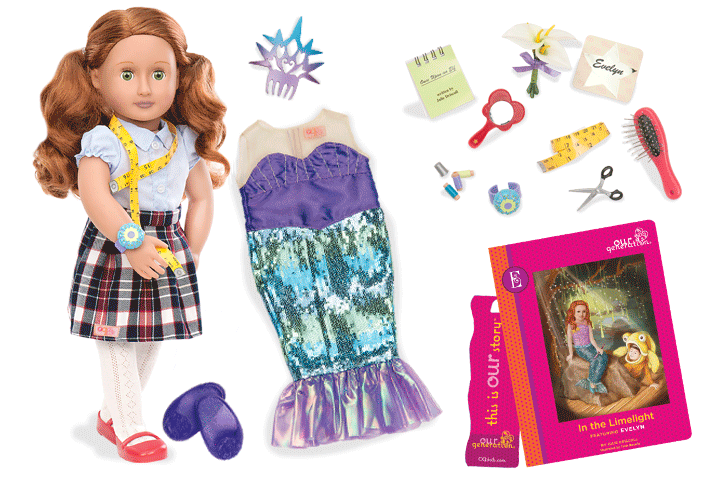 Our Generation Evelyn And inches In The Limelight inches Deluxe Doll Set With Poseable 18 inches Doll And Chapter Book