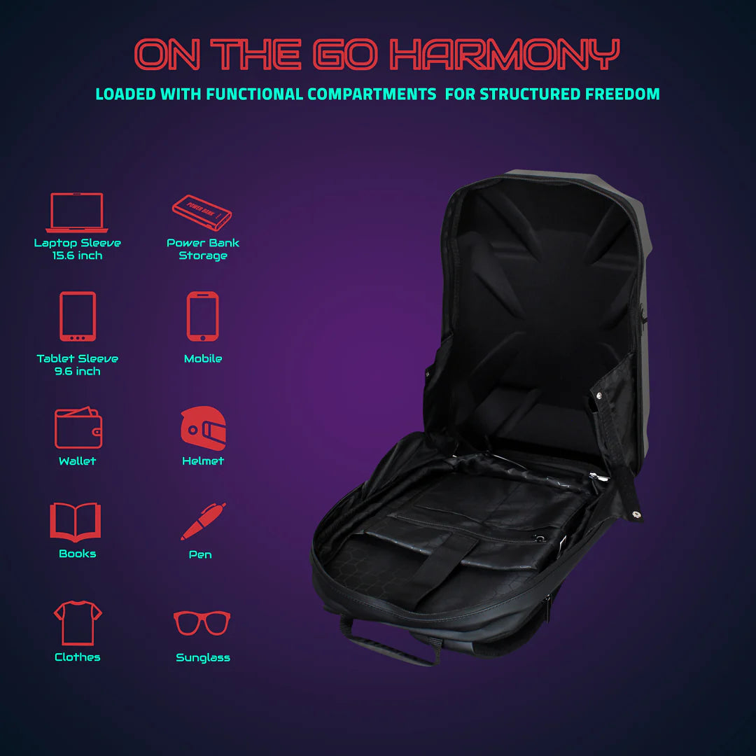Hookaba XROSS RAGE BACKPACK , | Smart Pixel Display Bag | App Controlled, USB charge, Programmable Screen & Water Resistant