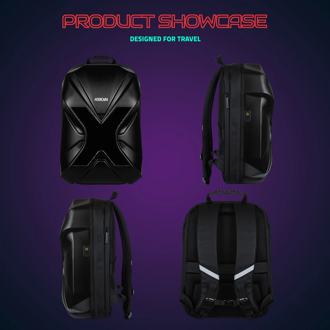 Hookaba XROSS RAGE BACKPACK , | Smart Pixel Display Bag | App Controlled, USB charge, Programmable Screen & Water Resistant