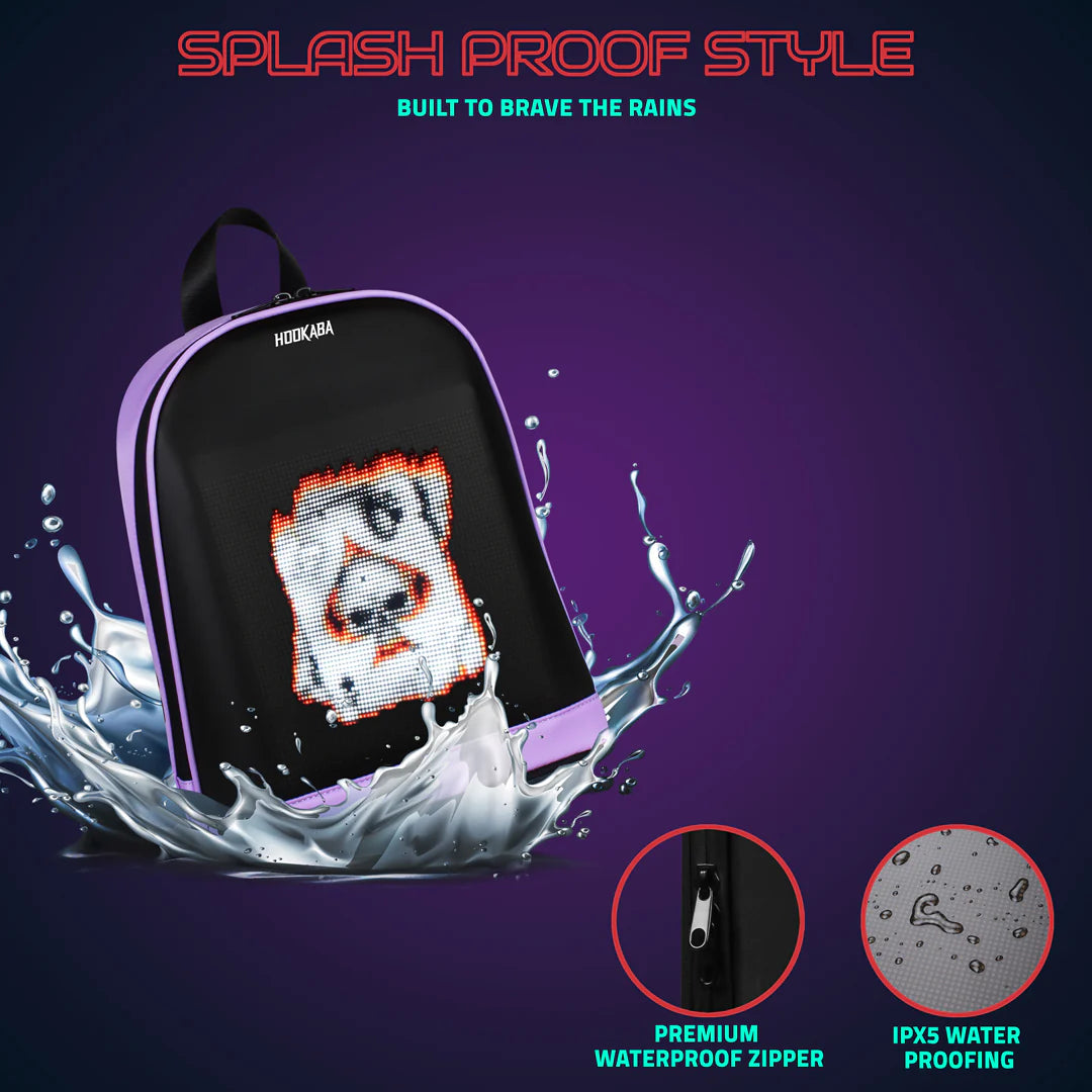Hookaba BOLD BLING BAG, | Smart Pixel Display Bag | App Controlled, USB charge, Programmable Screen & Water Resistant