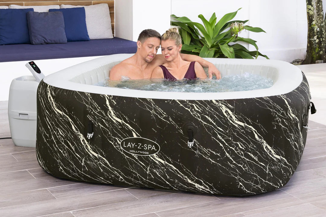 6001F BESTWAY LAY-Z-SPA® HOLLYWOOD INFLATABLE HOT TUB – 4 TO 6 PERSON JACUZZI WITH LED