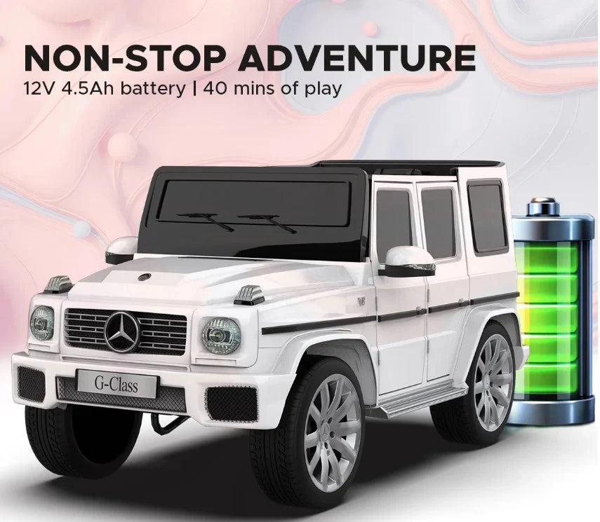 EMotorad Mercedes Benz G-Wagon Ride-On Car for Kids (White)