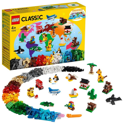 LEGO Classic Around The World 11015 Building Kit; 15 Toys for Kids (950 Pieces), Multi Color