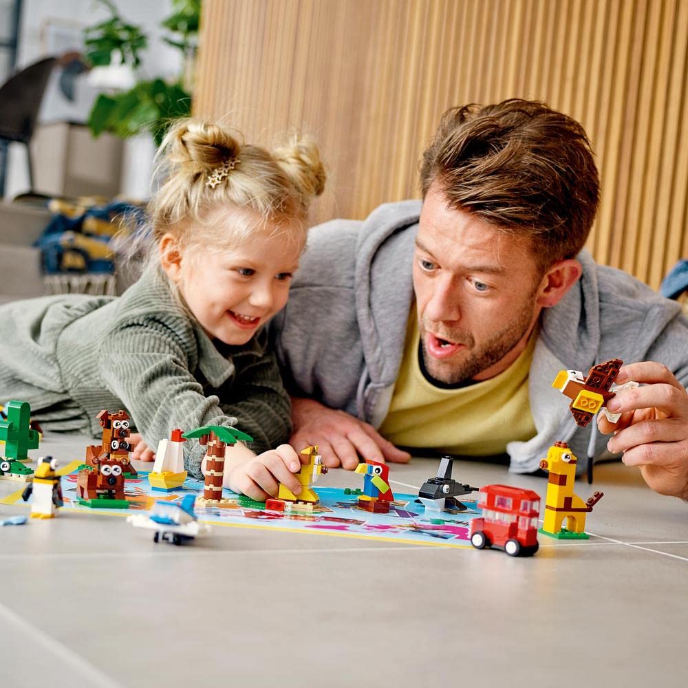 LEGO Classic Around The World 11015 Building Kit; 15 Toys for Kids (950 Pieces), Multi Color