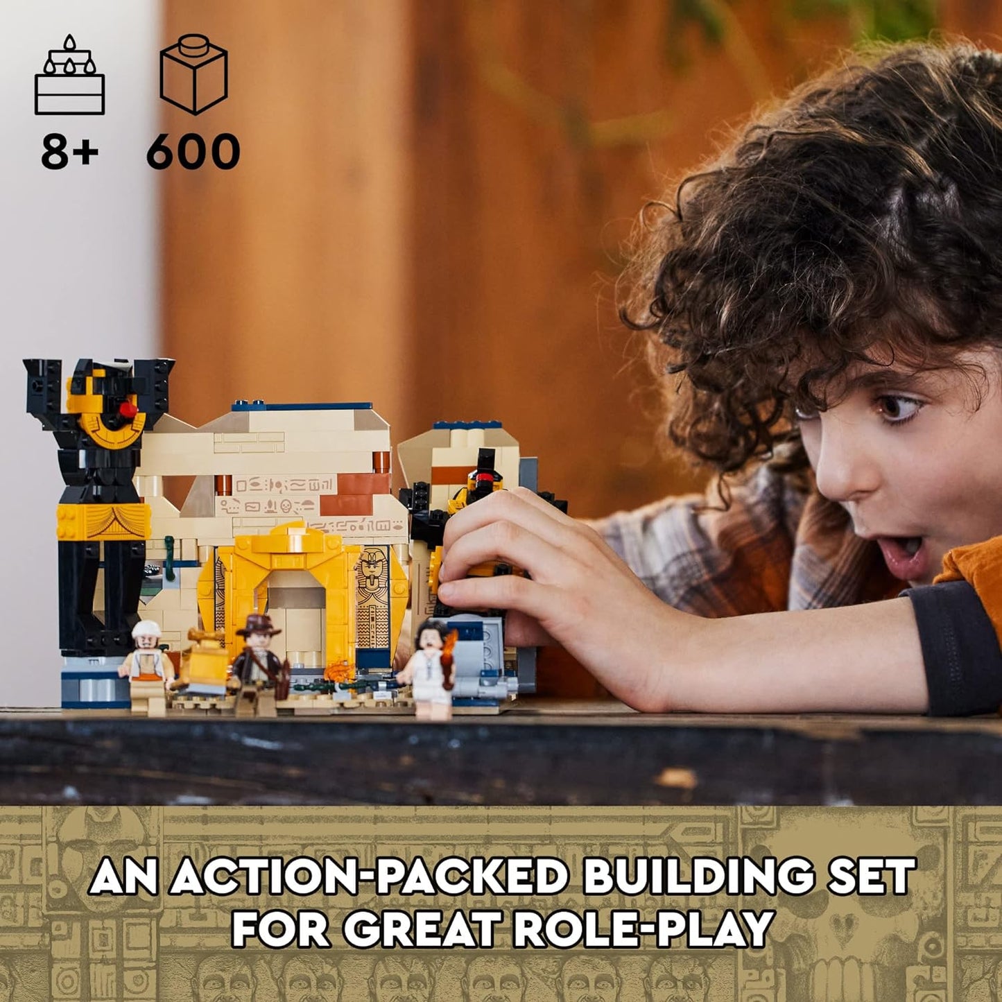 LEGO Indiana Jones Escape from The Lost Tomb 77013 Building Toy, Featuring a Mummy and an Indiana Jones Minifigure from Raiders of The Lost Ark Movie, Gift  Idea for Kids Ages 8+.