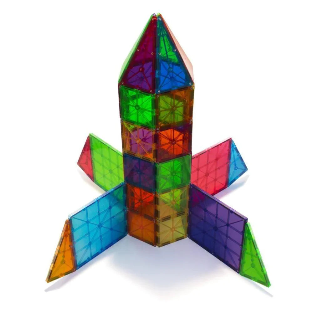 Magna-Tiles Magnetic Building Toys, Clear Colors Set, Multi Color (100 Pieces)
