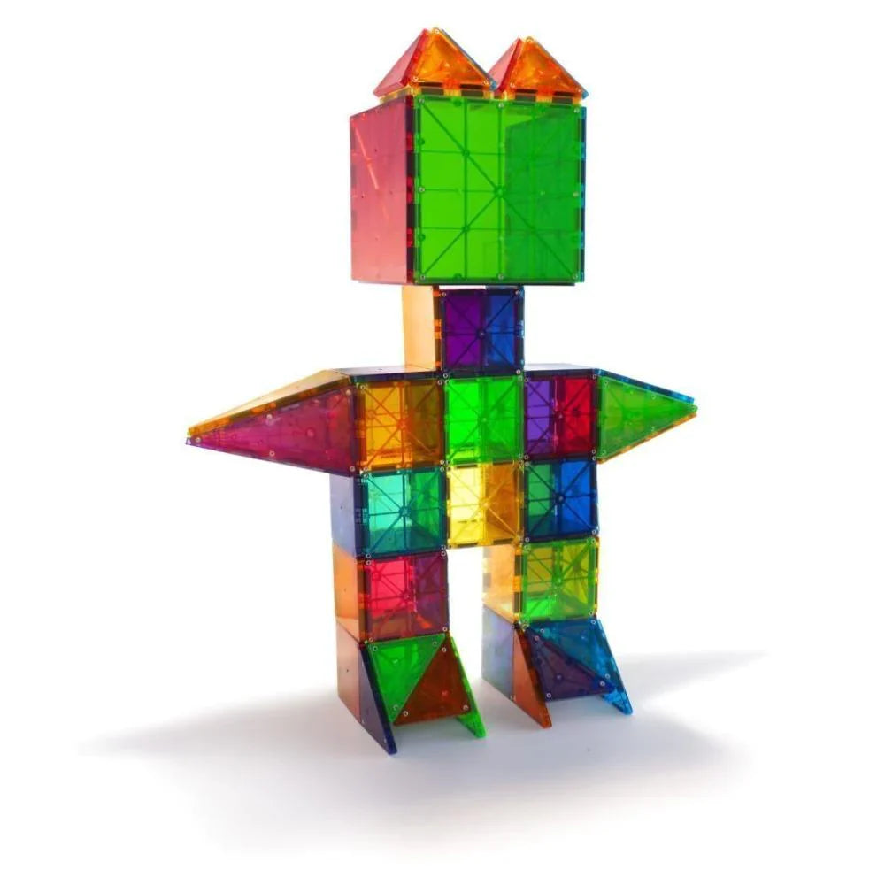 Magna-Tiles Magnetic Building Toys, Clear Colors Set, Multi Color (100 Pieces)