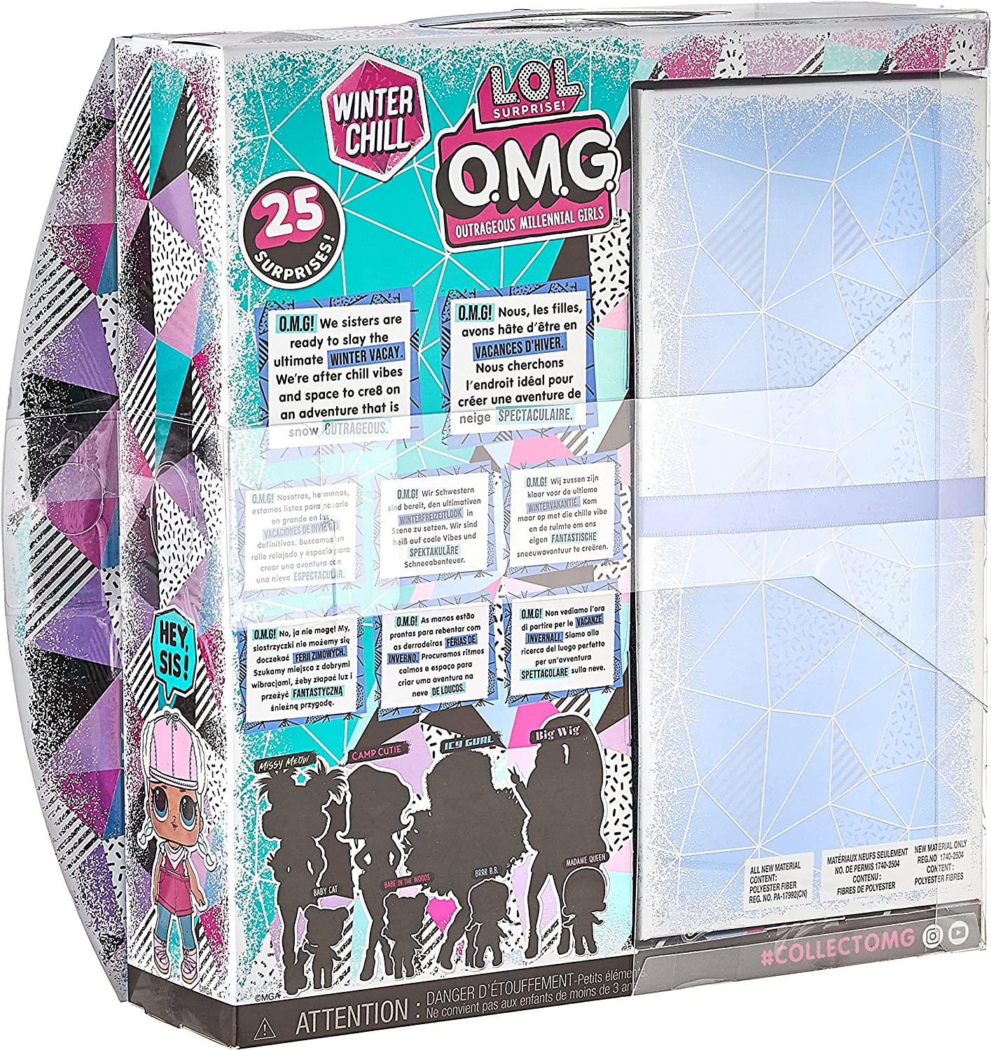 L.O.L. Surprise! O.M.G. Winter Chill ICY Gurl Fashion Doll & Brrr B.B. Doll with 25 Surprises (570240)