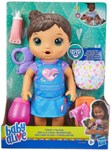 Baby Alive Change Play Baby Doll, Drinks and Wets, Reusable Cloth Diaper, 12-Inch Toy for Kids Ages 3 Years and Up, Brown Hair