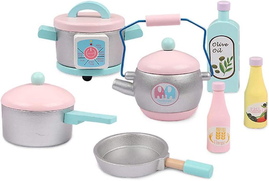 Toys Uncle Wooden Pretend and Play Vintage Kitchen Toy Set Kids Toddlers, with Cookware Accessories