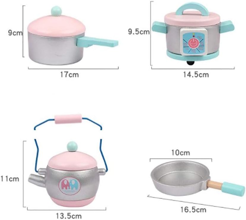 Toys Uncle Wooden Pretend and Play Vintage Kitchen Toy Set Kids Toddlers, with Cookware Accessories