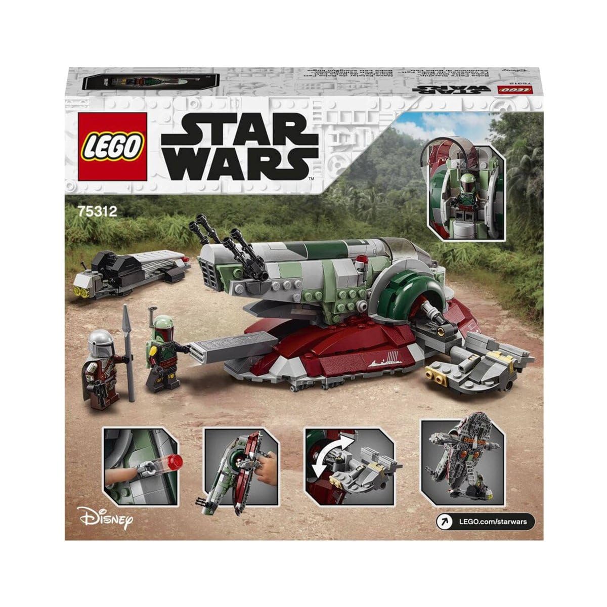 LEGO Star Wars Boba Fett’s Starship 75312 Building Kit (593 Pieces)