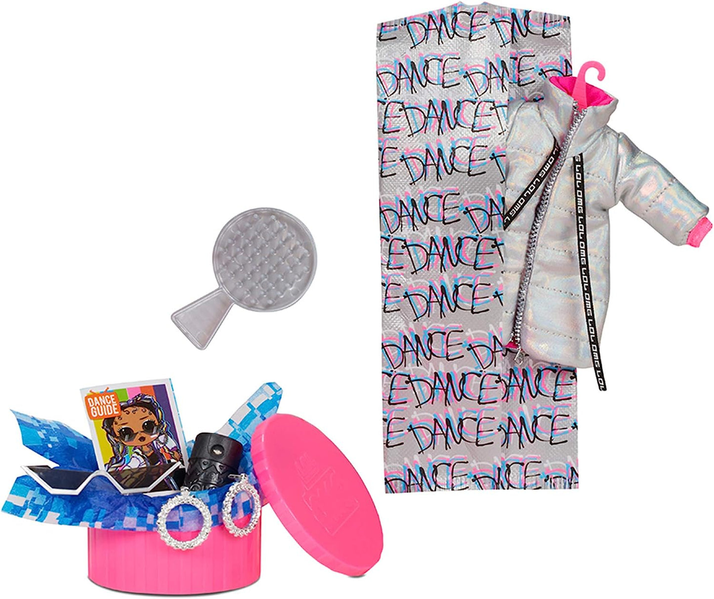 L.O.L. Surprise! OMG Dance Dance Dance B-Gurl Fashion Doll with 15 Surprises Including Magic Black Light, Shoes, Hair Brush, Doll Stand and TV Package