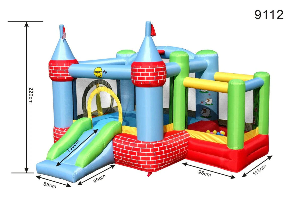 Happy Hop Castle Bouncer With Farmyard Ballpit