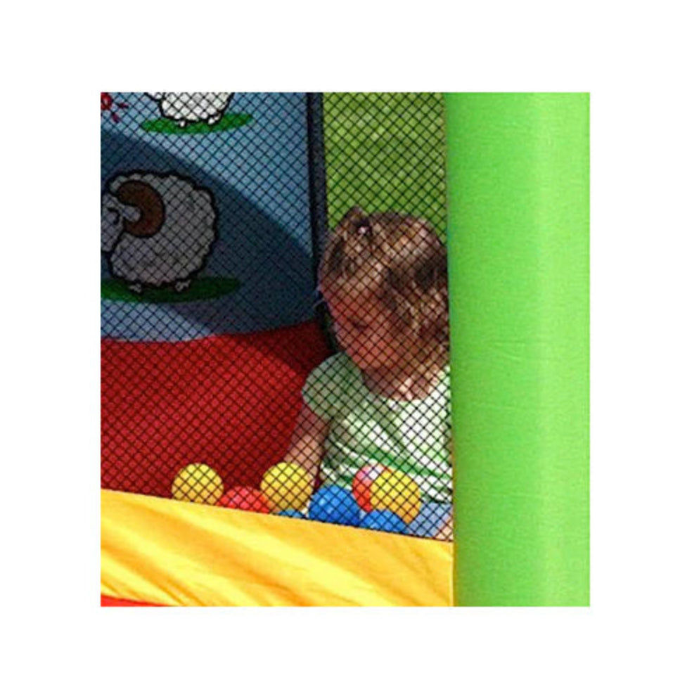 Happy Hop Castle Bouncer With Farmyard Ballpit