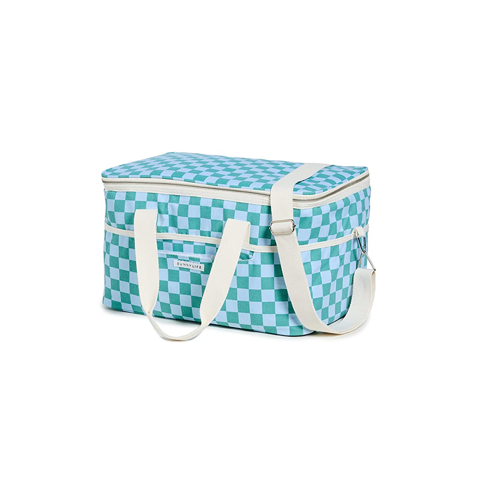 SUNNYLiFE Blue Color Canvas Cooler Bag Jardin Ocean